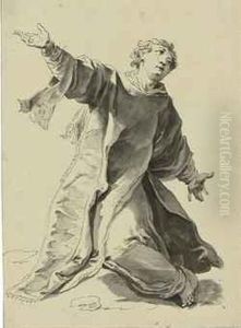 A Kneeling Saint In Clerical Robes