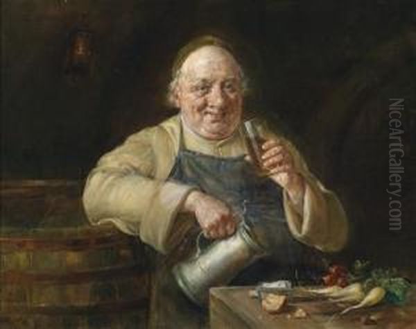 Monk At A Light Meal - view 1