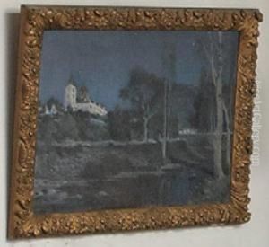 Chateau Pres D'une Riviere De Nuit by Alexandre Nozal