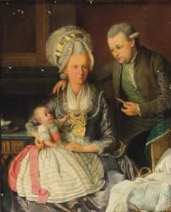A Family Portrait In An Interior by Hermanus Numan