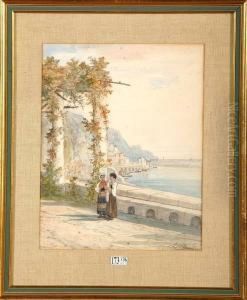 Bord De Mer Anime A Capri by Auguste Numans