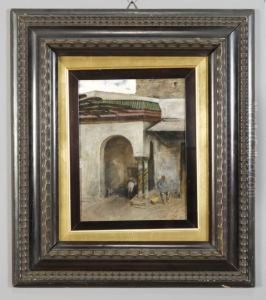 Paesaggio Orientale Olio Su Tavoletta Cm.24x31 F.to B. A D by Italo Nunes Vais
