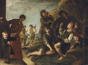 Boys Playing Dice - A Modello