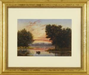 Sunset Over The River by Benjamin F. Nutting