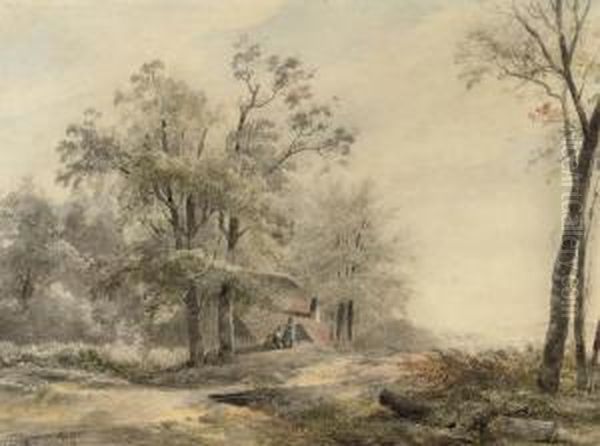 A Wooded Landscape With Travellers Resting (recto); And A Study Oftwo Figures (verso) - view 1