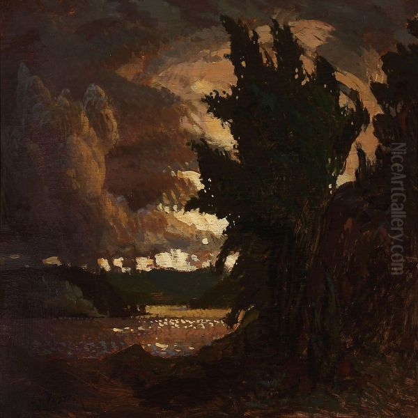 A Landscape With A Storm Coming Up - view 1