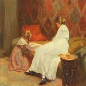 Interior With Mother And Child by Poul Friis Nybo
