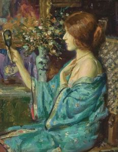 At Her Vanity by Arvid Frederick Nyholm