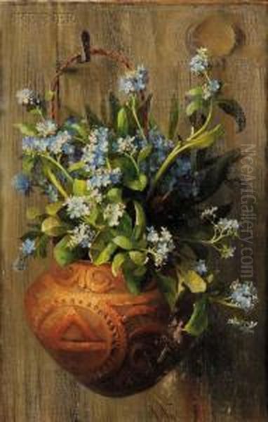 Basket Of Forget-me-nots - view 1
