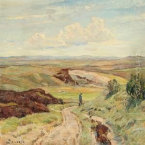 Landscape With Shepherd by Borge C. Nyrop