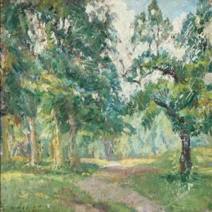 Summer Landscape With Trees by Borge C. Nyrop