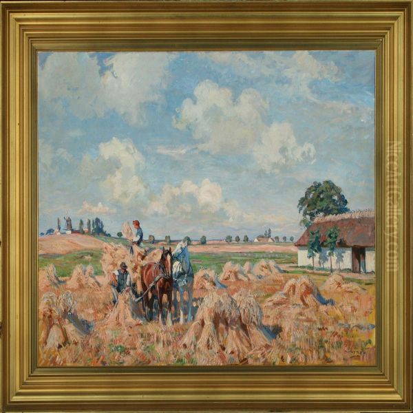 Harvest With Farmerloading Sheaves - view 1