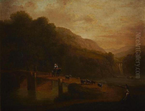 Herding Goats Across A Bridge - view 1