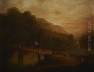 Herding Goats Across A Bridge by James Arthur O'Connor