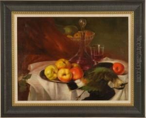 Still Life With Fruit, Wine And Game On A Table by John O'Connor