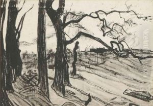 Bare Trees And Distant Farm, Pont-aven by Roderic O'Conor