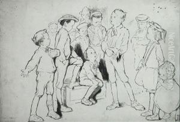 Boy Speaking To Assembled Group Of Youngsters. - view 1