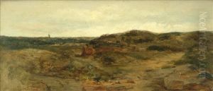 A Windmill In An Extensive Landscape by John Wright Oakes