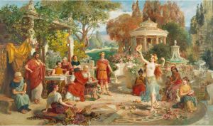 Harem Girls Performing In A Roman Garden