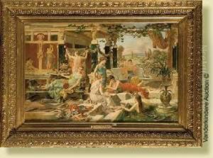 Jeunes Femmes Antiques Au Bain by Emanuel Oberhauser