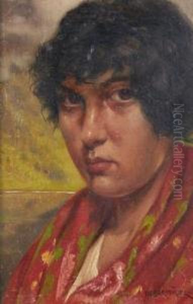 Portrait De Femme Au Chale Rouge - view 1