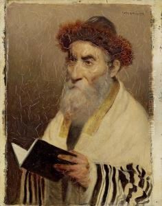 Portrat Eines Rabbiners by Franz Obermuller
