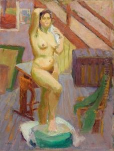 Nu Debout Dans Un Atelier by George Oberteuffer