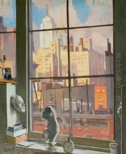 View From Studio Window, New York by George Oberteuffer