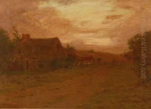Luminous Landscape With Country Road by Leonard Ochtman