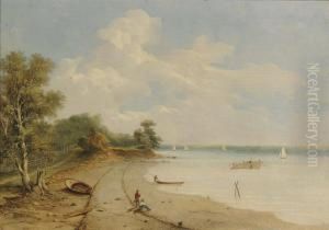 Fishing By The Hudson River by Walter Mason Oddie