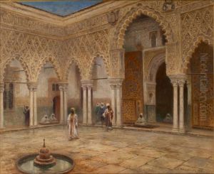 Dans La Cour Du Palais by Frans Wilhelm Odelmark