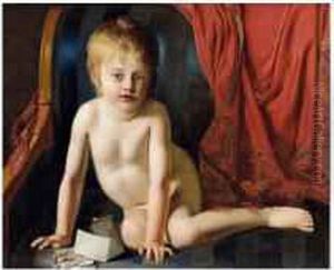Enfant Jouant Aux Cartes by Joseph Dionysius Odevaere
