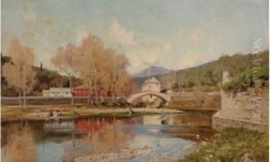 Paysage De Montagne Et Riviere, Circa 1895 Paysage De Montagne Et Riviere, Circa 1895