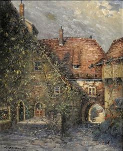 Innenhof Der Wartburg In Wittenberg by Max Oehler