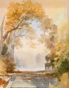 Herbstlicher Park Mit Einer Treppe by Ernst Erwin Oehme