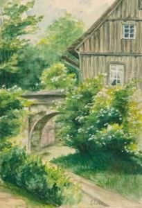 Haus Im Grunen. by Ernst Ferdinand Oehme