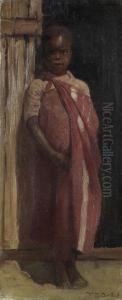 Portrait Of A Child In A Doorway by Frans David Oerder