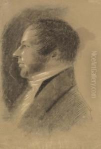 Mannliches Portrat Im Profil Nach Links. by Hans Jakob Oeri