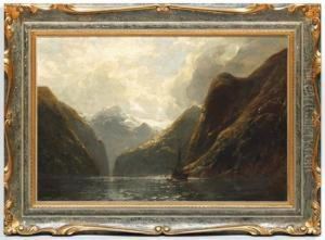 Paisaje Montanoso Con Lago by Carl August H. Oesterley