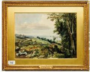 Golders Gardens Landscape With Sea And People In Distance