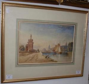A Dutch River Scene by William, Dover Of Burgess