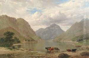 'loch Lubnaig From The South' 'james Roberts, 1865' (lower Right) And Inscribed Verso by James, Leeds Of Roberts