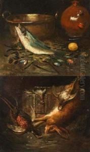 Nature Morte Au Poisson Et Au Gibier by D. Offant