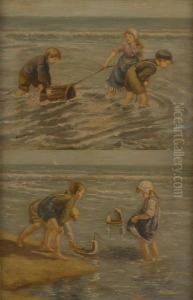 Enfants A La Plage by Anthony Jacobus Offermans