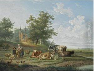 Milking Time by Anthony Jacobus Offermans