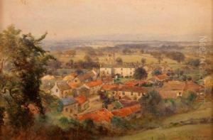 Landscape With Town And Hills To Distance by Frederick Dove Ogilvie