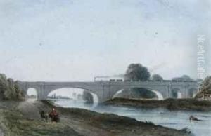 A Train Passing Over Maidenhead Bridge by John Connell Ogle