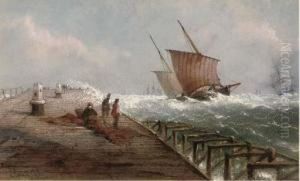A Breezy Day At The Harbour Mouth by John Connell Ogle
