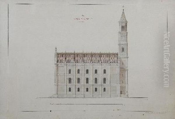 Zwei Entwurfe Zur Ludwigskirche In Munchen - view 1