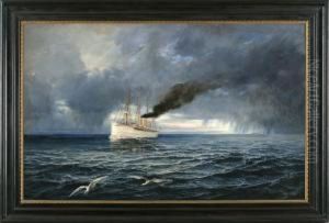 Dampfschiff Kaiser Wilhelm Ii Auf Hoher See